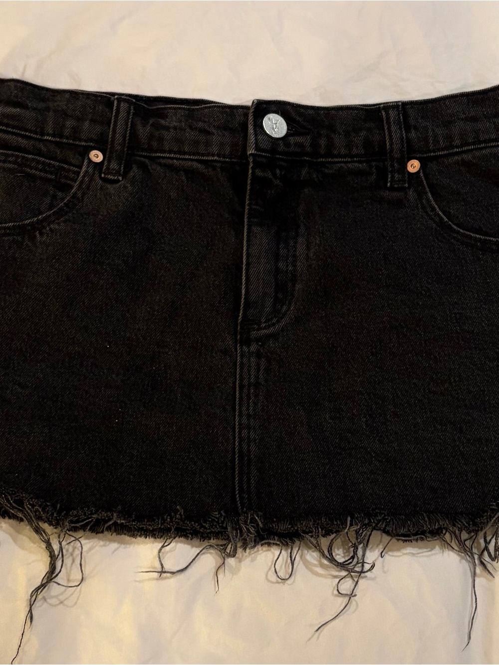 Denim A-Line Mini Skirt